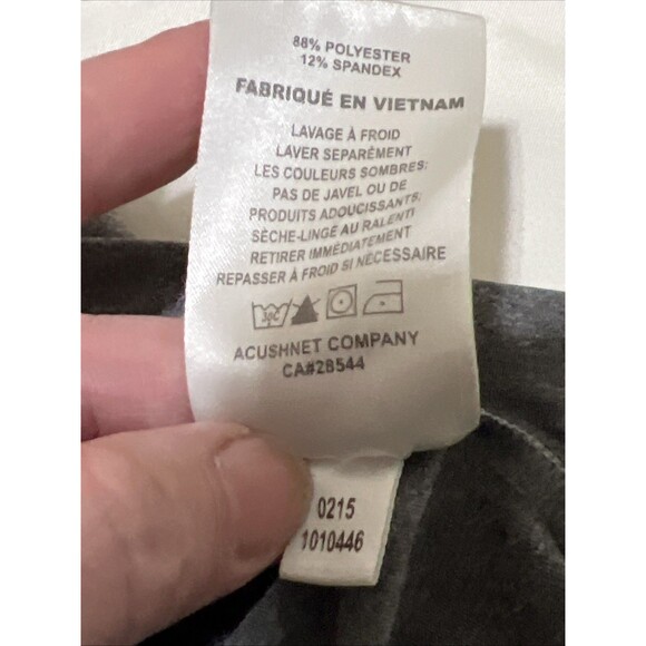 FootJoy Titleist Patch Golf Polo Gray Red Stripe Stretch Mens M Performance - Picture 11 of 16